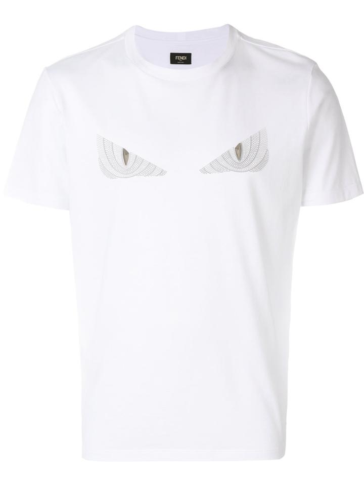 Fendi Bag Bug Hypnotic Eyes T-shirt - White