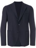 Versace Pinstriped Fitted Blazer - Blue