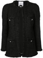 Edward Achour Paris Fitted Tweed Jacket - Black