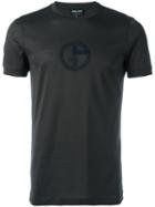 Giorgio Armani Logo Print T-shirt, Men's, Size: 48, Brown, Cotton