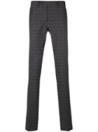 Salvatore Ferragamo - Checked Trousers - Men - Cotton/spandex/elastane/virgin Wool - 52, Grey, Cotton/spandex/elastane/virgin Wool