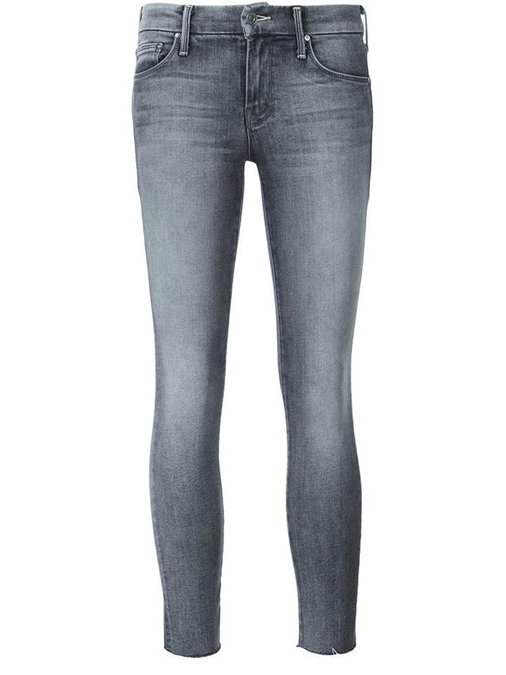 Mother Cropped Skinny Jeans, Women's, Size: 27, Grey, Cotton/polyester/spandex/elastane