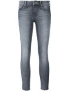 Mother Cropped Skinny Jeans, Women's, Size: 27, Grey, Cotton/polyester/spandex/elastane