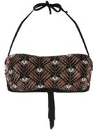 Fisico Reversible Rhinestone Bandeau Bikini Top - Black