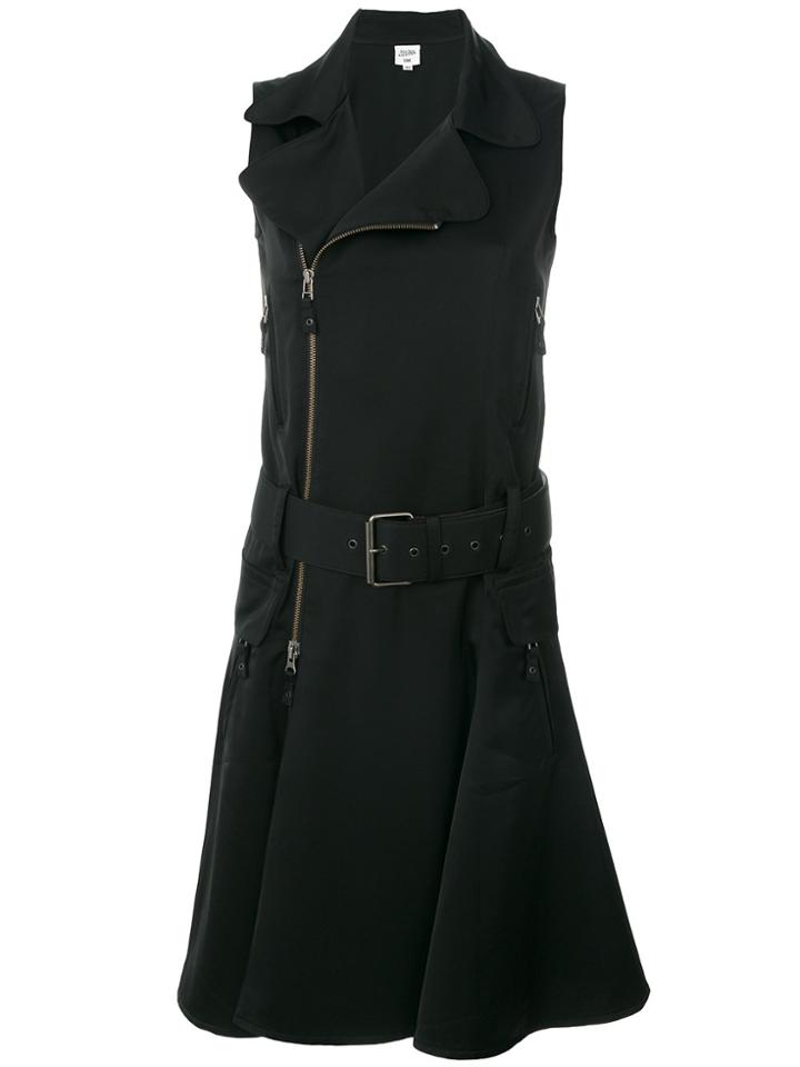 Jean Paul Gaultier Vintage Sleeveless Belted Biker Dress - Black