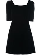 Saint Laurent Velvet Mini Dress, Women's, Size: 40, Black, Silk/viscose/cupro