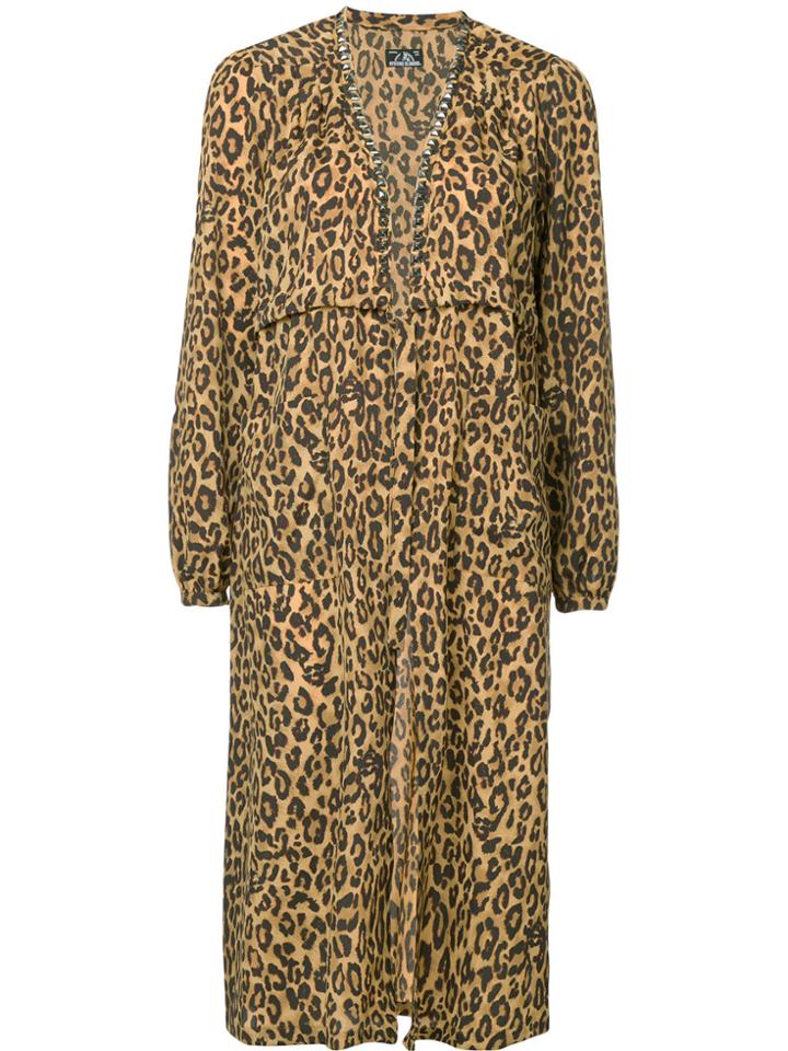 Hysteric Glamour Leopard Print Tie Waist Gown - Brown