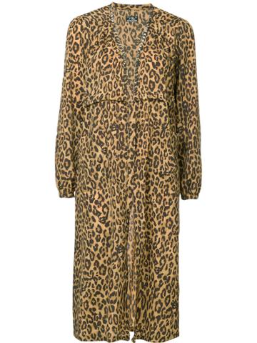 Hysteric Glamour Leopard Print Tie Waist Gown - Brown