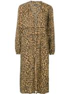 Hysteric Glamour Leopard Print Tie Waist Gown - Brown