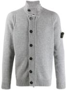 Stone Island Button-down Knitted Cardigan - Grey