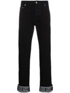 Kenzo Turn Up Detail Logo Jeans - Black