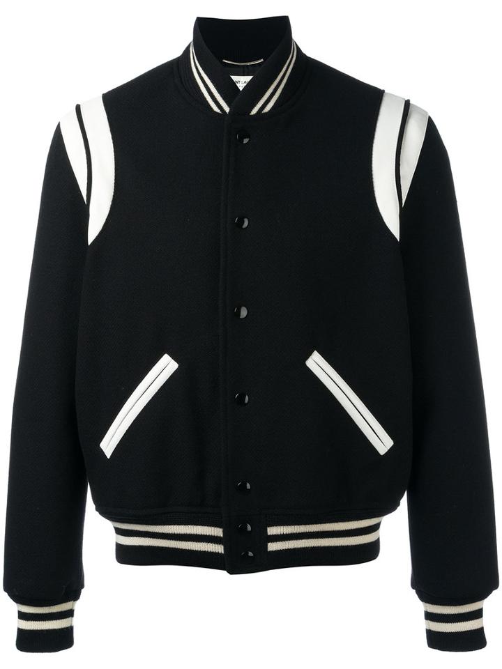 Saint Laurent Classic Teddy Jacket, Men's, Size: 52, Black, Cotton/lamb Skin/cupro/cotton