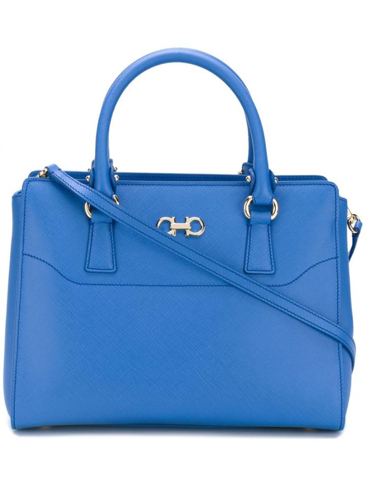 Salvatore Ferragamo Double Gancio Tote, Women's, Blue