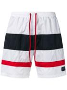 Paul & Shark Striped Swim Shorts - White