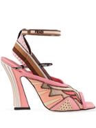 Fendi 105 Mesh Slingback Sandals - Pink