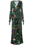 Patbo V-neck Floral Gown - Black