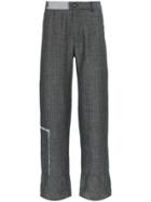 78 Stitches Slouch Virgin Wool Linen-blend Tapered Trousers - Blue