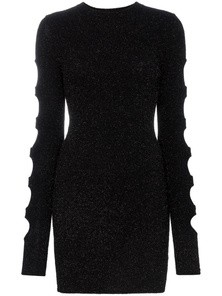 Beau Souci Cut-out And Eyelet Detail Fitted Mini Dress - Black
