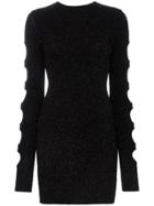 Beau Souci Cut-out And Eyelet Detail Fitted Mini Dress - Black