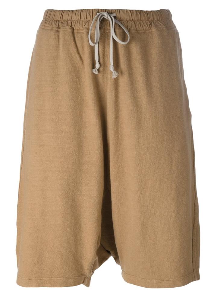 Rick Owens Drkshdw Casual Drop-crotch Shorts, Women's, Size: Small, Brown, Cotton