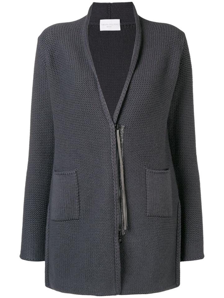 Fabiana Filippi Beaded Panel Cardigan - Grey