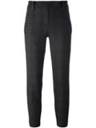Brunello Cucinelli Glenchek Trousers, Women's, Size: 44, Grey, Polyester/spandex/elastane/acetate/virgin Wool