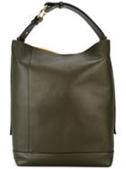 Marni Large Bucket Tote Bag, Women's, Green, Calf Leather