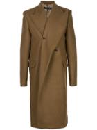 Y/project Asymmetric Double-breasted Coat - Brown