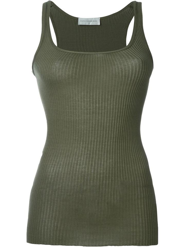 Faith Connexion Ribbed Tank Top, Women's, Size: Medium, Green, Cotton