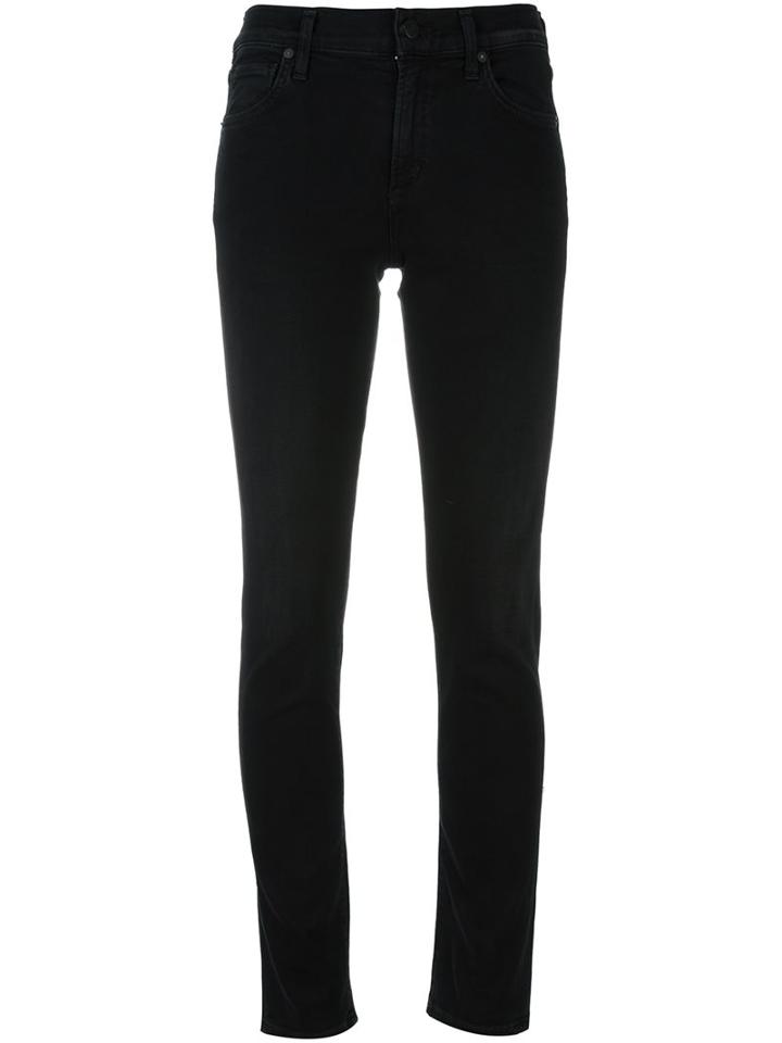 Citizens Of Humanity Skinny High-rise Jeans, Women's, Size: 27, Black, Cotton/polyester/spandex/elastane