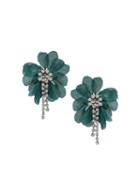 Lanvin Oversized Flower Clip-on Earrings, Women's, Blue