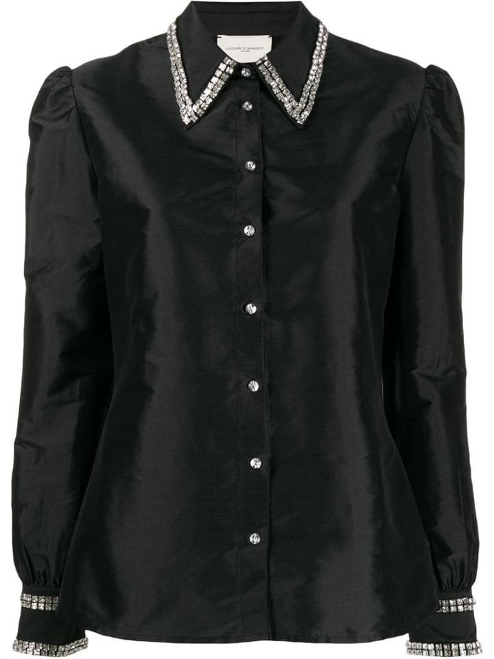 Giuseppe Di Morabito Raw Satin Embellished Shirt - Black