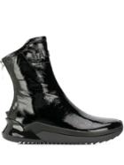 Balmain Logo Embossed Ankle Boots - Black