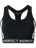 Perfect Moment Printed Logo Fitness Top - Black