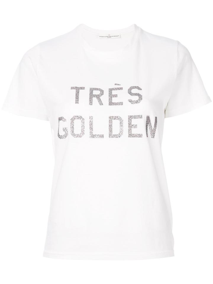 Golden Goose Deluxe Brand Glitter Word Printed T Shirt - White