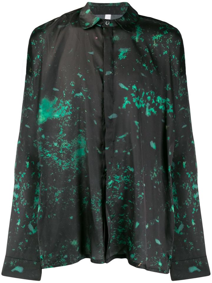 Cottweiler Oversized Satin Shirt - Green