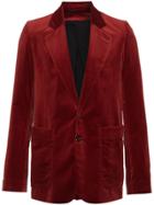 Ann Demeulemeester Velvet Single Breasted Blazer - Red