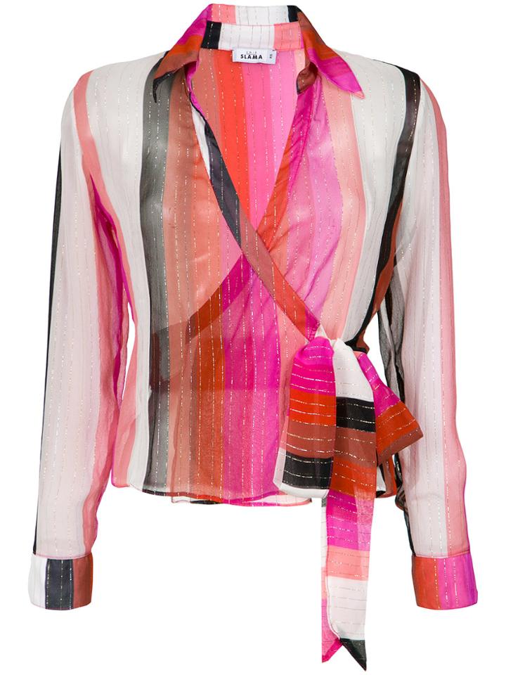 Amir Slama Silk Envelope Blouse - Multicolour