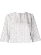 Andrea Marques Woven Print Cropped Blouse