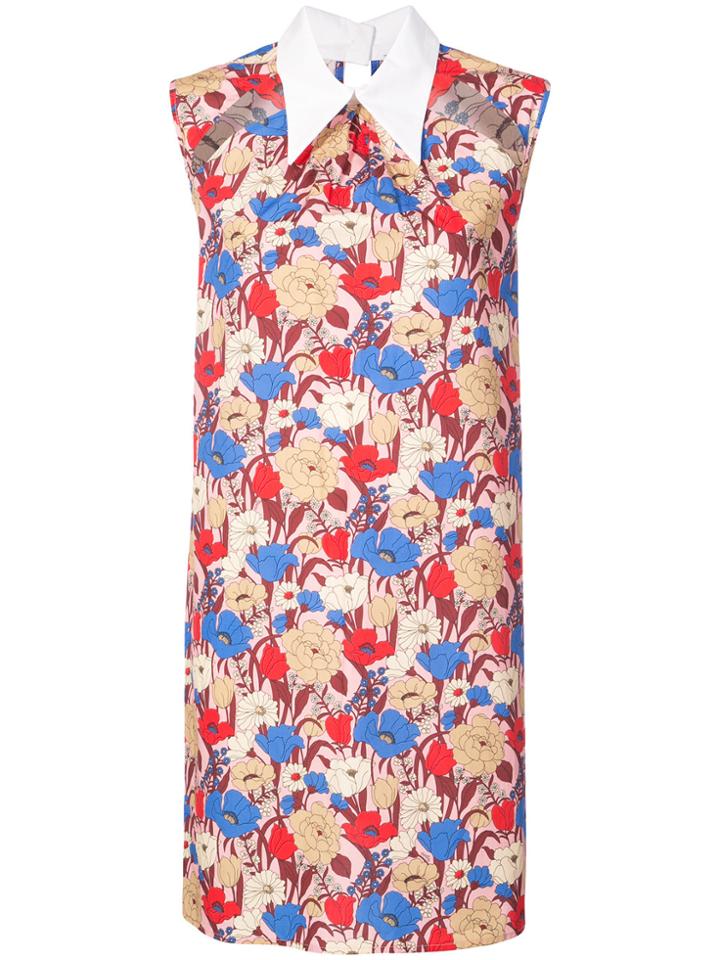 Vivetta Floral Shirt Mini Dress - Pink & Purple