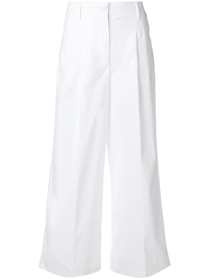Twin-set Wide Leg Cropped Pants - White