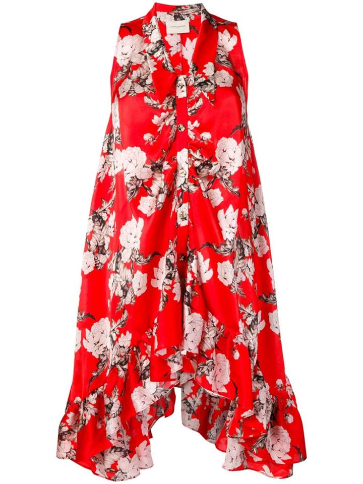 Giuseppe Di Morabito Printed Ruffled Dress - Red
