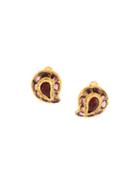 Chanel Vintage Gripoix Teardrop Clip-on Earrings, Women's, Pink/purple