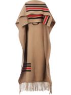 Burberry Fringed Cape - Brown