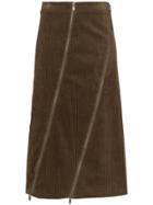 Asai High-waist Zip Detail Midi-skirt - Green