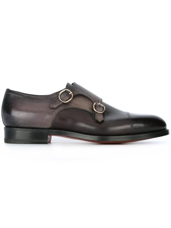 Santoni Panelled Monk Shoes