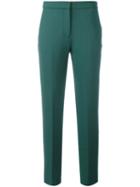 Victoria Victoria Beckham - Tailored Trousers - Women - Silk/cotton/polyamide/virgin Wool - 10, Green, Silk/cotton/polyamide/virgin Wool