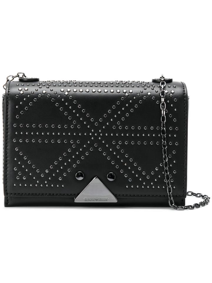 Emporio Armani - Stud Detail Shoulder Bag - Women - Leather/metal - One Size, Black, Leather/metal