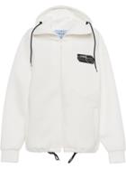 Prada Logo Front Hoodie - White