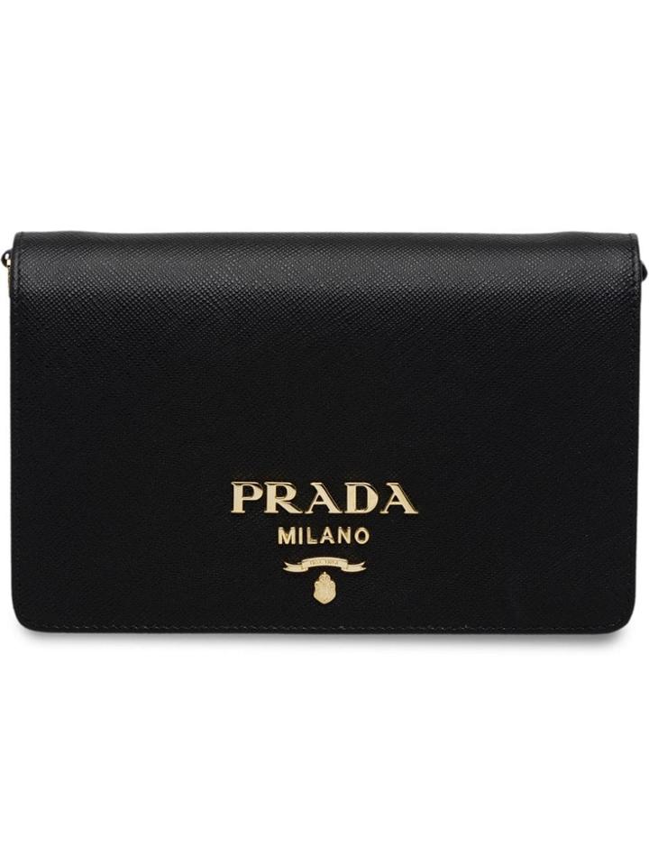 Prada Saffiano Leather Shoulder Bag - Black